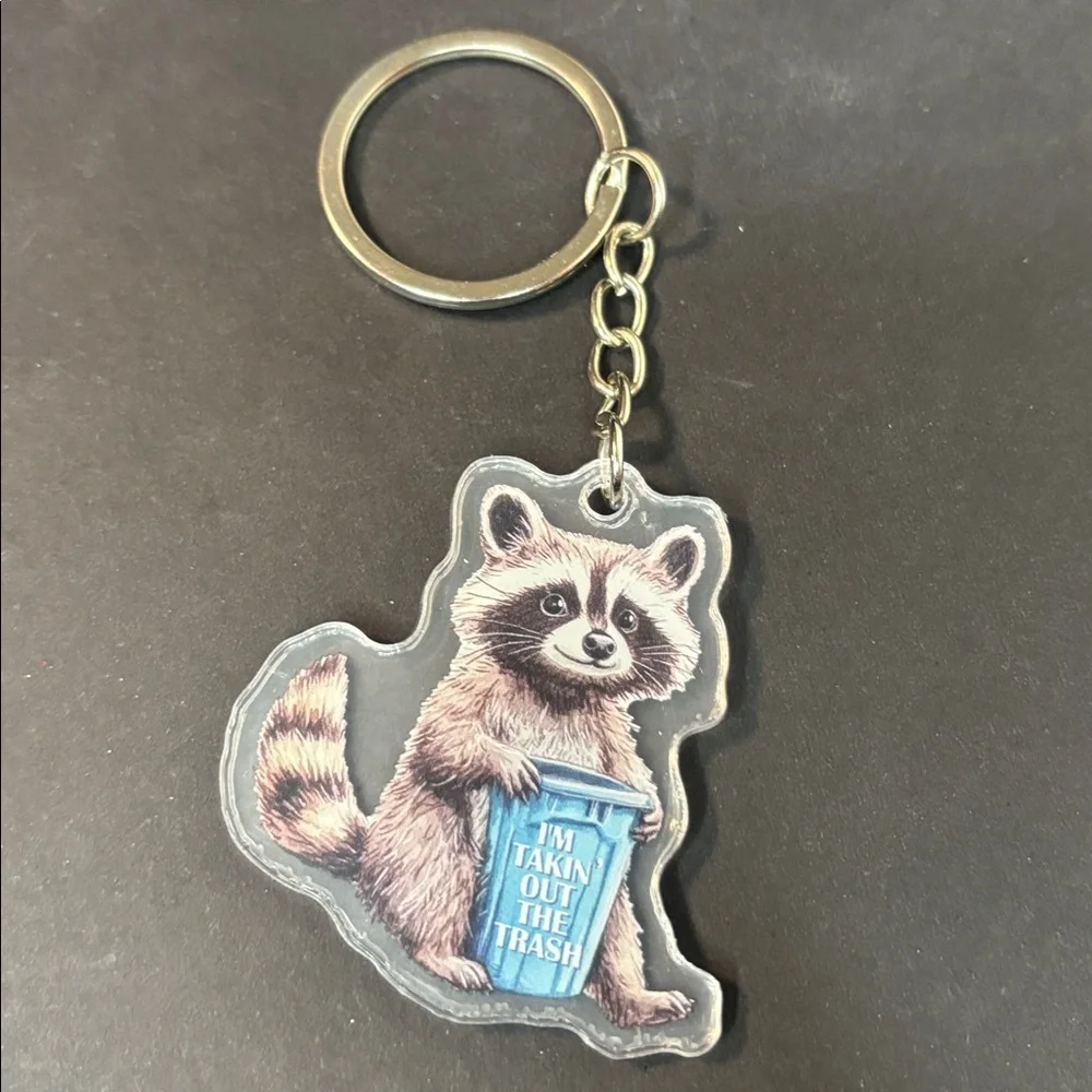 🔥RACCOON EMOTIONAL SUPPORT KEYCHAIN (TAKIN OUT THE TRASH)